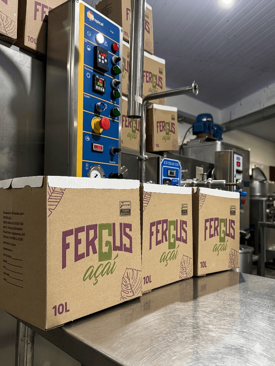Produção Fergus Açaí - caixas de açaí